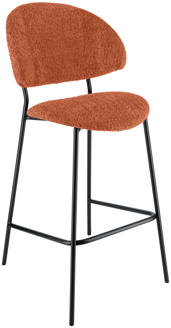Barstuhl Lindo Bouclé; 50.5x54.5x110 cm (SxGxW); siedzisko terakota
