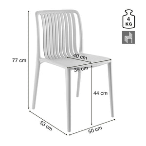 Kunststoff Stuhl Tavira; 50x52.5x77 cm (SxGxW); -; 2 sztuka / opakowanie