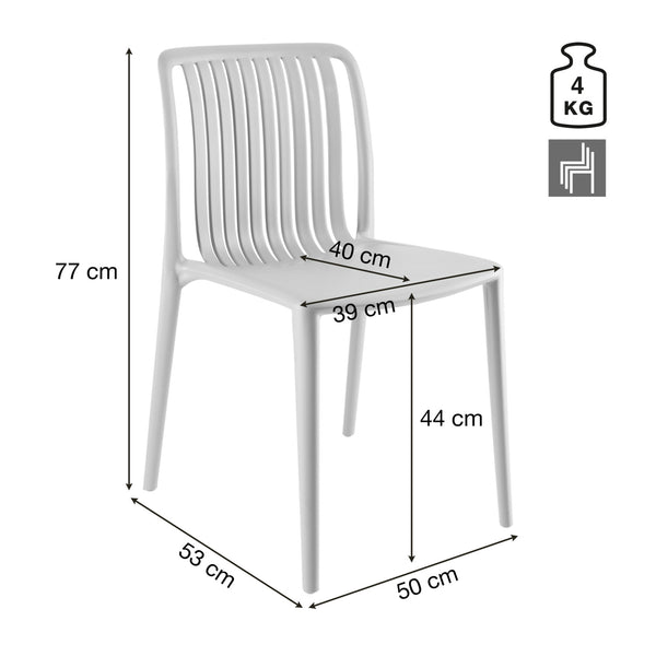 Kunststoff Stuhl Tavira; 50x52.5x77 cm (SxGxW); -; 2 sztuka / opakowanie