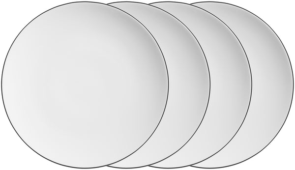 talerz płaski Bellino; 31 cm (Ø); biały/czarny; okrągły; 4 sztuka / opakowanie