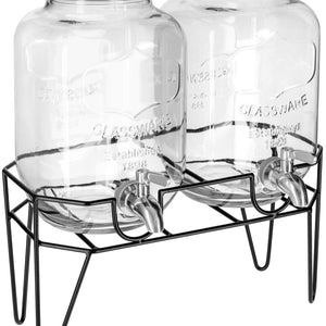 dyspenser do napojów Duo Modesto ze stojakiem; 8000ml, 17x38.4x34 cm (SxWxG); czarny/transparentny