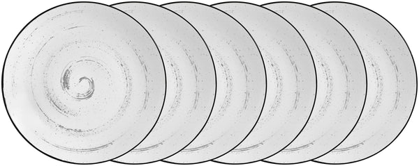 talerz płaski Fungio; 17 cm (Ø); biały/czarny; okrągły; 6 sztuka / opakowanie