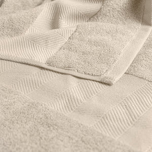 Handtuch Evora Fischgrat Bordüre; 50x100 cm (SxD); beżowy
