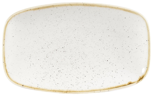 Chefs Oblong Platte Stonecast Barley White; 20x12.1 cm (DxS); biały/brązowy; prostokątny; 12 sztuka / opakowanie