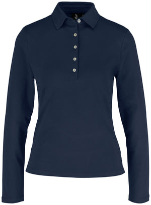 Poloshirt Damen Langarm Malme Regular Fit; Kleidergröße XL; granat