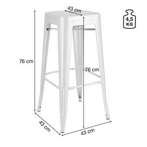 Barhocker Ferano im Industriedesign; 42.8x42.8x75.8 cm (SxGxW); czarny/brąz; 2 sztuka / opakowanie