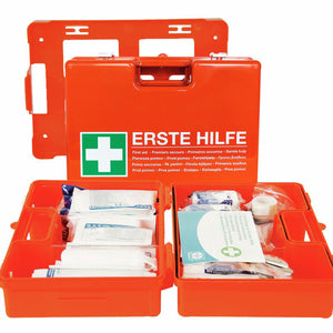 apteczka pierwszej pomocy według DIN 13157; 27.5x20x11.5 cm (DxSxW); pomarańczowy