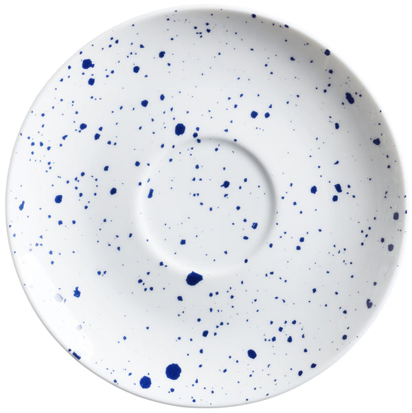spodek do filiżanki do kawy Mixor z kropkami; 15 cm (Ø); biały/niebieski; okrągły; 6 sztuka / opakowanie