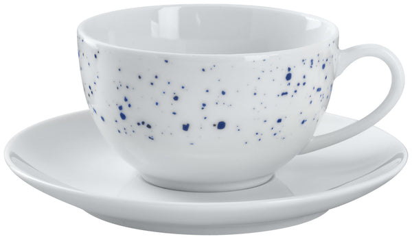 filiżanka do kawy Mixor z kropkami; 220ml, 9.5x5.5 cm (ØxW); biały/niebieski; okrągły; 6 sztuka / opakowanie
