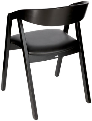 Stapelstuhl Calma Kunstleder Buchenholz schwarz lackiert; 54x53x79 cm (SxGxW); siedzisko czarny
