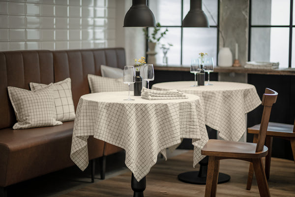 Meterware Skan klein kariert; 160 cm (S); biel kremowa/antracyt