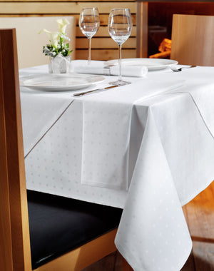 obrus Sinnend prostokątny; 130x250 cm (SxD); biały; prostokątny
