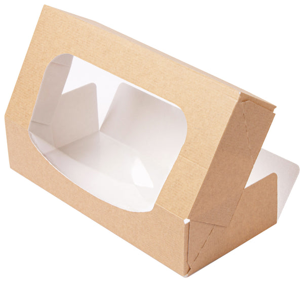 Sushibox The Pack mit Sichtfenster; 19.7x9x4.5 cm (DxSxW); brązowy; prostokątny; 50 sztuka / opakowanie