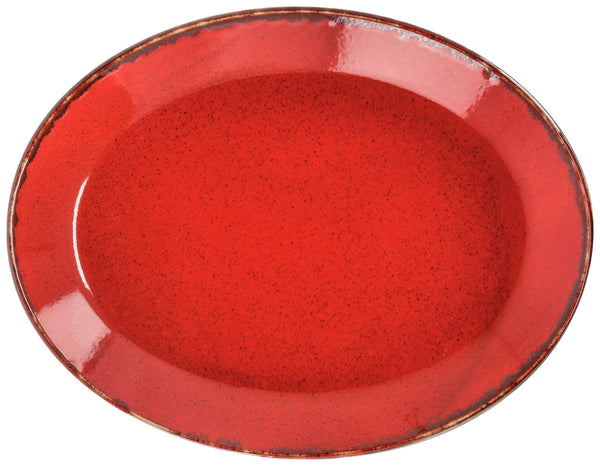 półmisek Sidina owalny; 31x23.5x3.1 cm (DxSxW); czerwony; owalny; 6 sztuka / opakowanie