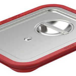 GN Steckdeckel 1/2 wasserdicht Rieber; Größe GN 1/2, 32.5x26.5 cm (DxS); srebro