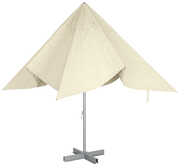 profesjonalny duży parasol Fiesto; 400x400x300 cm (DxSxW); beżowy; kwadrat