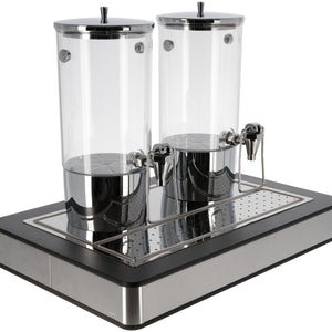 dyspenser do soków Fundale antracyt podwójny 1/1; Größe GN 1/1, 63x42.5x50.5 cm (DxSxW); antracyt/transparentny/stal nierdzewna; prostokątny