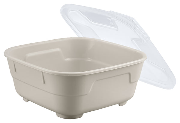 pojemnik na menu do wielokrotnego użytku Goodbowl; 1300ml, 18.5x18.5x7.6x7.6 cm (DxSxØxW); piasek; kwadrat; 5 sztuka / opakowanie