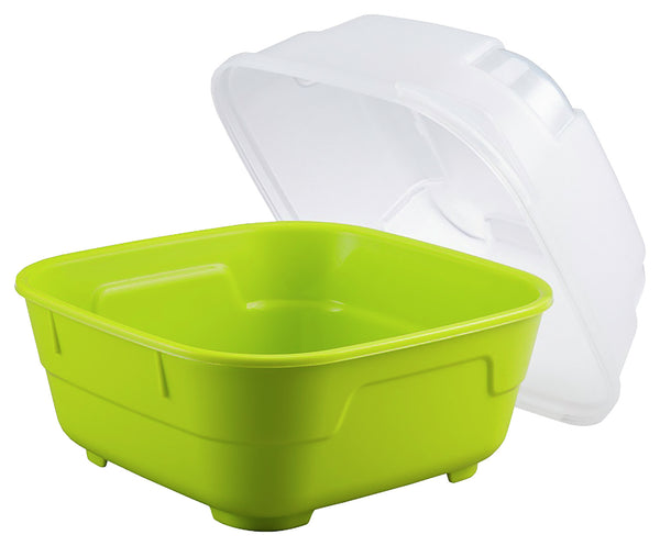 Mehrweg-Menübehälter Goodbowl Tiny XL; 550ml, 14.2x14.2x10.2x10.2 cm (DxSxØxW); zielone jabłko; kwadrat; 5 sztuka / opakowanie