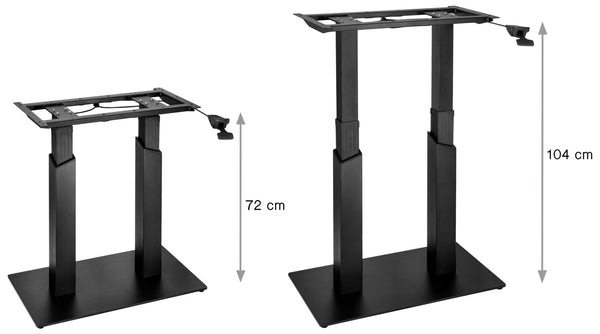 Doppeltischsäule Alturo; 40x70x72 cm (SxDxW); czarny; prostokątny