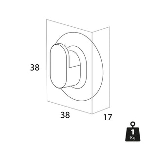 wieszak na ręcznik Cooper średni z samoprzylepnym uchwytem ściennym ze szczotkowanej stali nierdzewnej; 1.7x3.8x1.7 cm (DxWxG); srebro