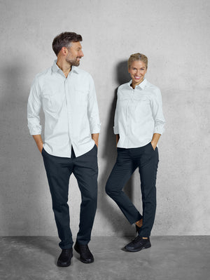 Hemd Langarm Marlon Regular Fit; Kleidergröße 45/46; biały