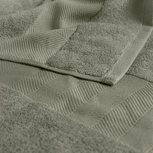 Handtuch Evora Fischgrat Bordüre; 50x100 cm (SxD); kamiennoszary