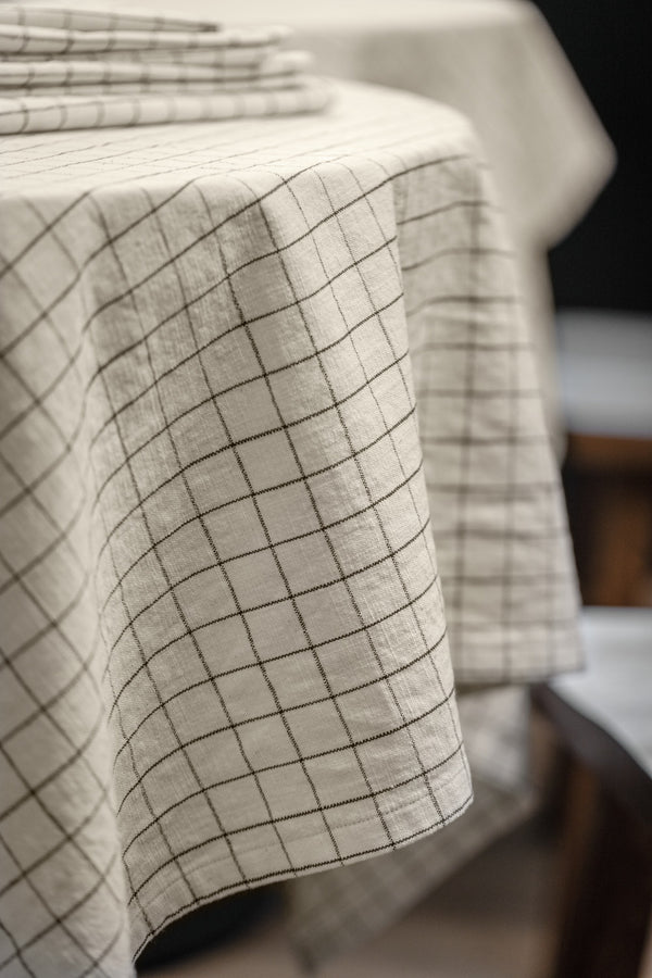 Meterware Skan klein kariert; 160 cm (S); biel kremowa/antracyt