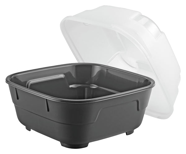 Mehrweg-Menübehälter Goodbowl Tiny XL; 550ml, 14.2x14.2x10.2x10.2 cm (DxSxØxW); antracyt; kwadrat; 5 sztuka / opakowanie