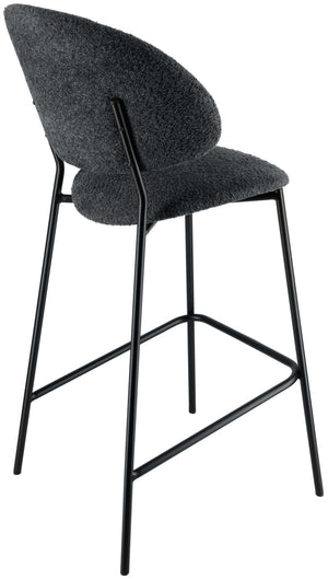 Barstuhl Lindo Bouclé; 50.5x54.5x110 cm (SxGxW); siedzisko czarny