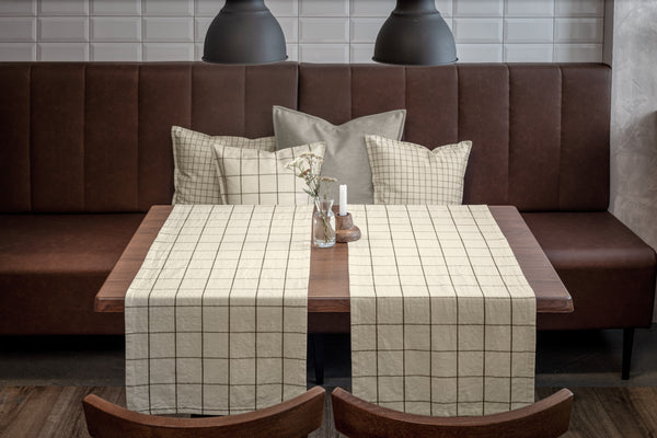 Meterware Skan groß kariert ; 160 cm (S); biel kremowa/antracyt