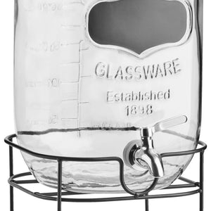 dyspenser do napojów Modesto ze stojakiem; 7000ml, 21x44x18 cm (SxWxG); czarny/transparentny