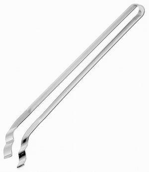 Grillzange gebogen; 33.9x5x6 cm (DxSxW); srebro