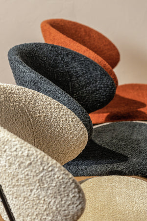 krzesło Lindo Boucle; 55x65x85 cm (SxGxW); siedzisko beżowy, stelaż czarny