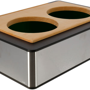 prezenter do misek Fundale antracyt na 2 miski 1/1; Größe GN 1/1, 63x42.5x17.5 cm (DxSxW); antracyt/transparentny/buk; prostokątny
