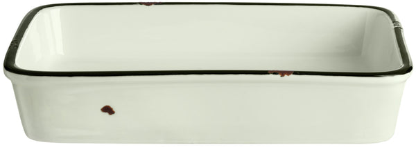 miska Liron prostokątna; 400ml, 17.5x12x3.5 cm (DxSxW); biel kremowa/czarny; prostokątny; 2 sztuka / opakowanie