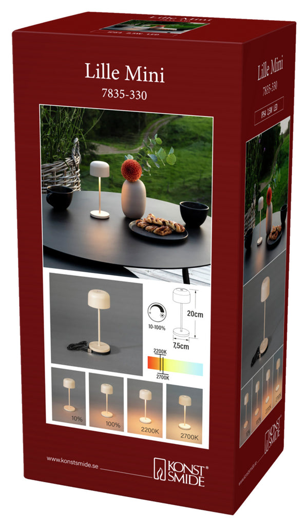 lampa stołowa LED Lille mini; 7.5x20 cm (ØxW); piasek