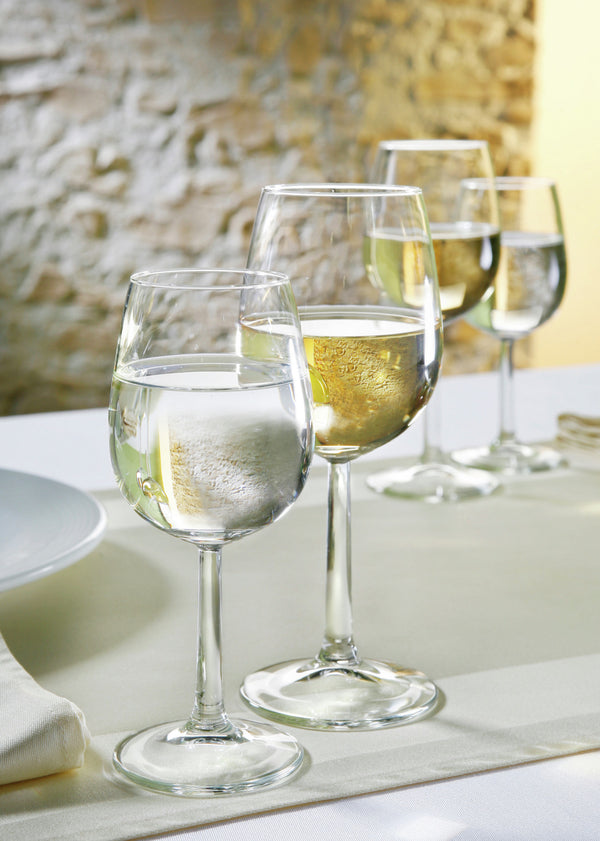kieliszek do wina białego Bouquet ze znacznikiem pojemności; 290ml, 5.8x18.6 cm (ØxW); transparentny; 0.2 l Füllstrich, 6 sztuka / opakowanie