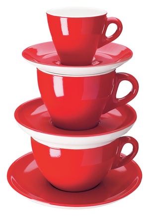 spodek do filiżanki do kawy mlecznej Joy; 16 cm (Ø); czerwony; okrągły; 6 sztuka / opakowanie