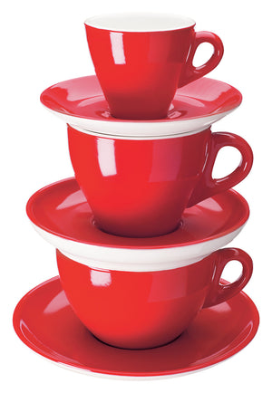 spodek do filiżanki do kawy mlecznej Joy 2.0; 16 cm (Ø); czerwony; okrągły; 6 sztuka / opakowanie