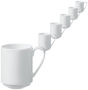 kubek Pallais; 320ml, 7.5x10 cm (ØxW); biały; okrągły; 6 sztuka / opakowanie