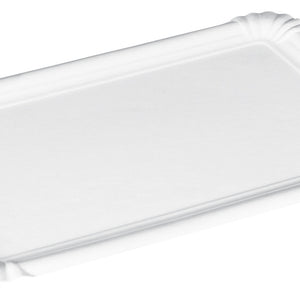 talerz z tektury Party prostokątny płytki; 13x20 cm (DxS); biały; prostokątny; 250 sztuka / opakowanie