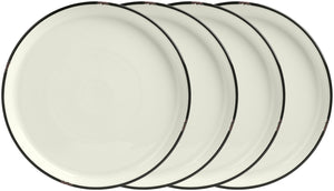 talerz płaski Liron; 28x3 cm (ØxW); biel kremowa/czarny; okrągły; 4 sztuka / opakowanie