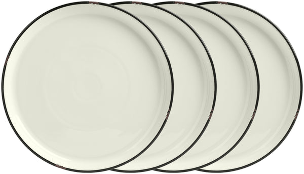 talerz płaski Liron; 28x3 cm (ØxW); biel kremowa/czarny; okrągły; 4 sztuka / opakowanie