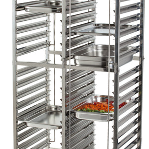 wózek z półkami Duo; 75x55.5x170 cm (SxGxW); srebro