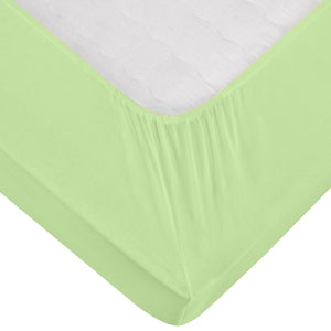 prześcieradło z gumką Jersey; 90-100x190-200 cm (SxD); zielony; 2 sztuka / opakowanie