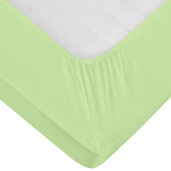 prześcieradło z gumką Jersey; 90-100x190-200 cm (SxD); zielony; 2 sztuka / opakowanie