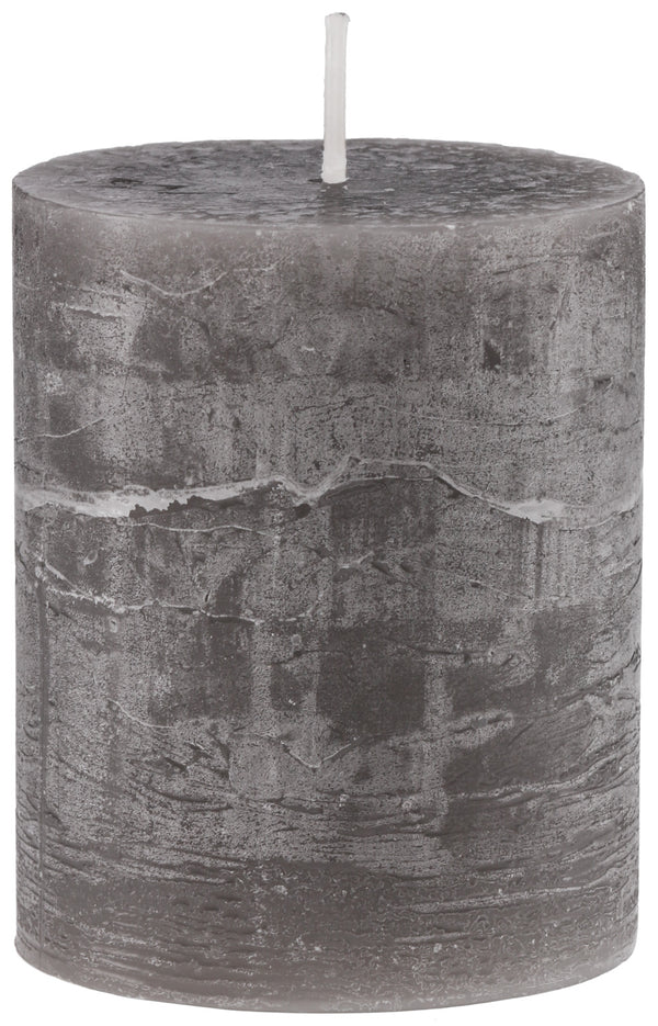 świeca rustykalna Garland (6.8x8 cm); 6.8x8 cm (ØxW); szary; okrągły; 6 sztuka / opakowanie