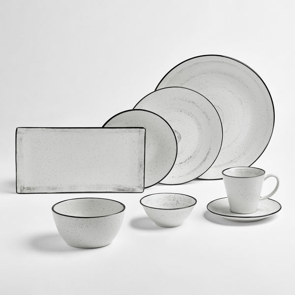 filiżanka do kawy Fungio; 200ml, 8x7.5 cm (ØxW); biały/czarny; okrągły; 6 sztuka / opakowanie