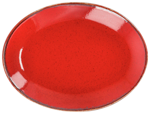 półmisek Sidina owalny; 24x18x2.8 cm (DxSxW); czerwony; owalny; 6 sztuka / opakowanie